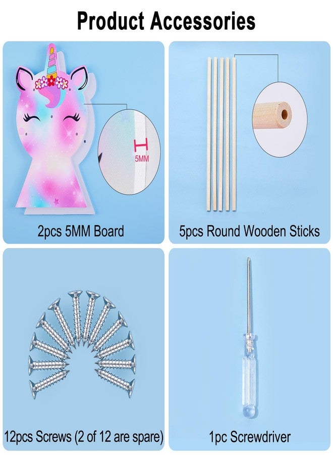 Basumee Girls Headband Holder Organizer Hair Hoop Headband Display Stand Unicorn Hairband Stand Organizer Headband Storage Home Room Decors for Girls, Purple Green Yellow - Image 3